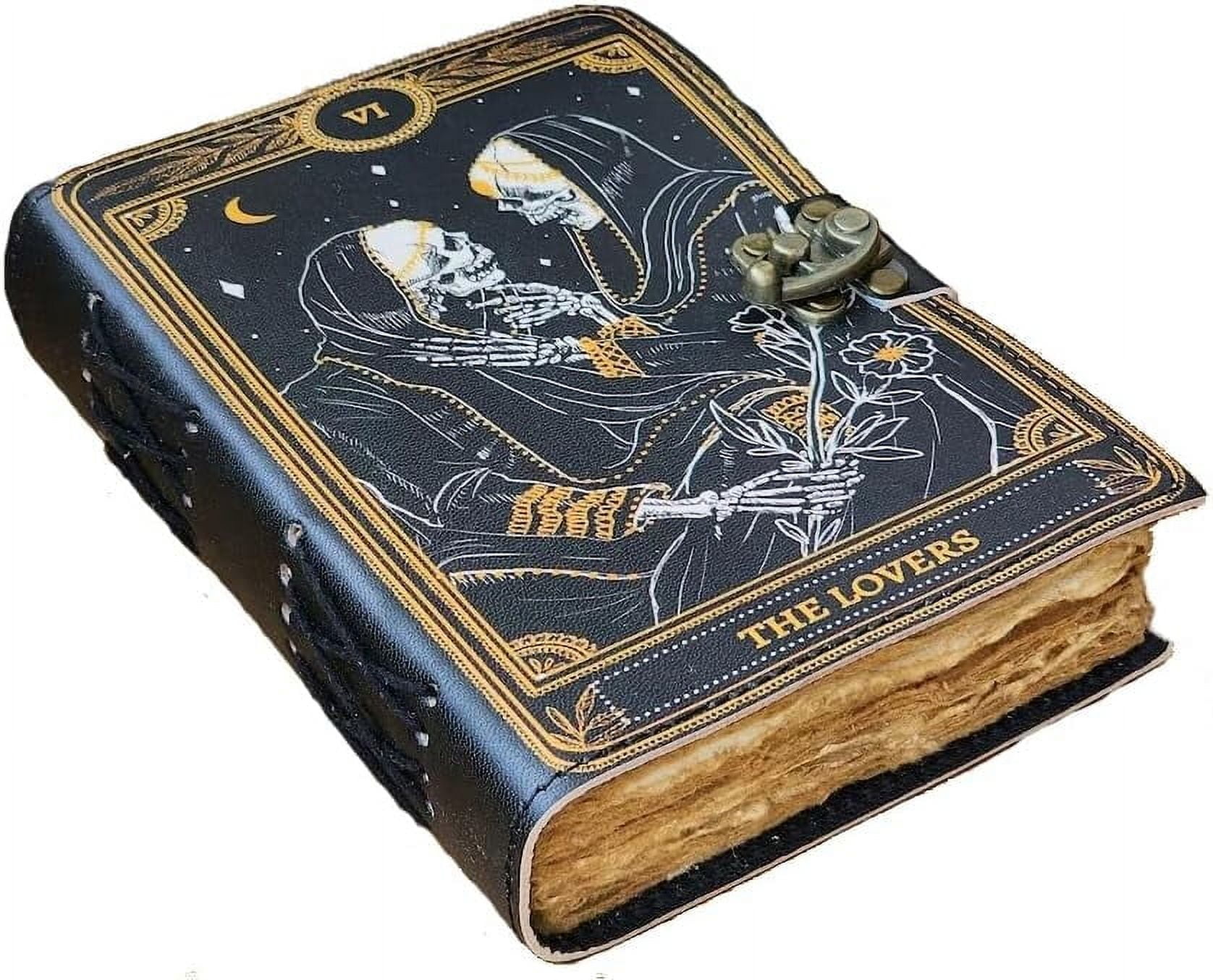 Gothic Grimoire Journal - Vintage LOVE Tarot Gifts And Wiccan Gifts, Spooky Gifts And Witchy Journal For Men And Women, Leather-Bound Reading Journals Reading Book Journal For Book Lovers