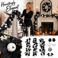 thumbnail image 1 of Gothic Halloween Decor, 79 Inch Black Halloween Garlands, Artificial Fall Leaves White Pumpkin Decor, Spooky Halloween Decor for Indoor Mantel Door Wall Home Party, 1 Pack, 1 of 6