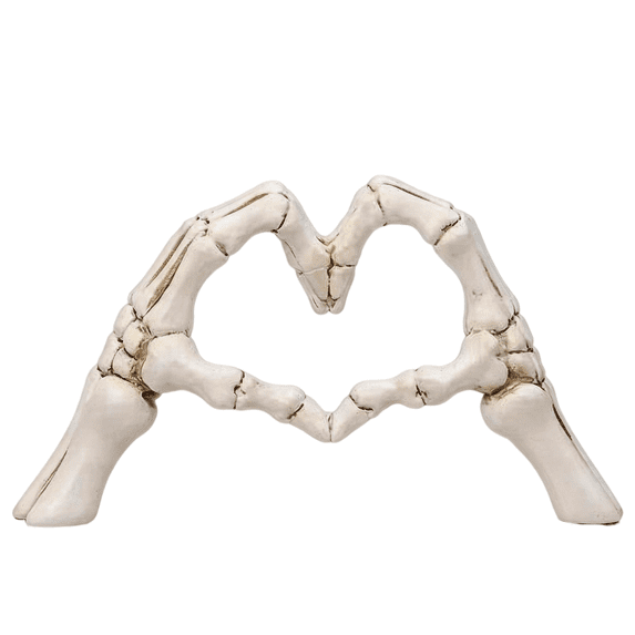 Gothic Halloween Decor | Heart Hands Sculpture Spooky Halloween Skeleton Decorations for Halloween Home Decor Indoor Gothic Home Decorations Holiday Gift