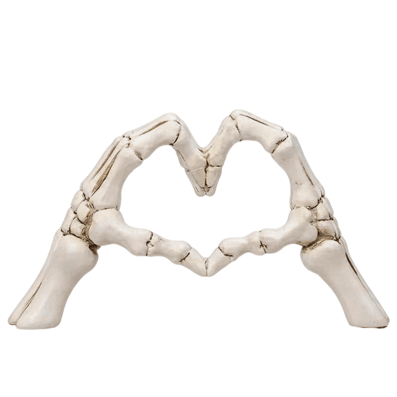 Gothic Halloween Decor | Heart Hands Sculpture Spooky Halloween Skeleton Decorations for Halloween Home Decor Indoor Gothic Home Decorations Holiday Gift