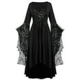 thumbnail image 1 of Gothic Halloween Dress for Women Lace Skull Floral Graphic Drawstring Butterfly-Sleeve Vampire Costume Long Sleeve Maxi Witch Dress Plus Size Vintage Spooky Dresses, 1 of 5
