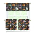 thumbnail image 1 of Gothic Halloween Kitchen Curtains Set of 3 - Skeleton Spider Web Print Rod Pocket Short Curtains for Small Windows, 1 of 6