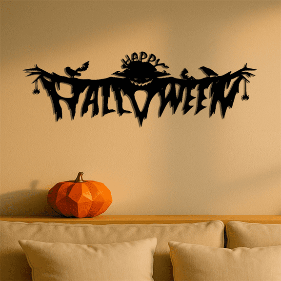 Gothic Halloween Metal Wall Art Decor for Living Room Bedroom Spooky Indoor Gothic Accents Horror Theme Party