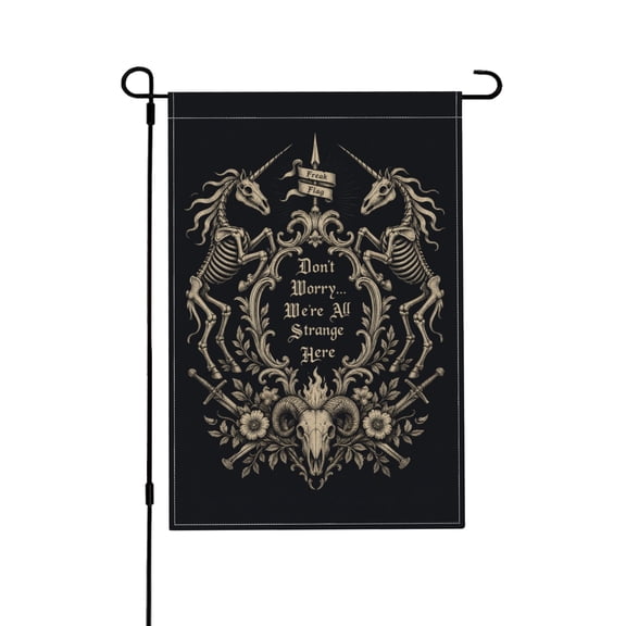 Gothic Halloween Welcome Double Sided Garden Flag For Yard And Outdoor Decor 12x18 in