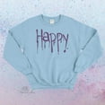thumbnail image 1 of Gothic Happy Dripping Text Crewneck Sweatshirt - Pastel Goth Punk Fleece Sweater, 1 of 5