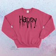 thumbnail image 1 of Gothic Happy Dripping Text Crewneck Sweatshirt - Pastel Goth Punk Fleece Sweater, 1 of 2