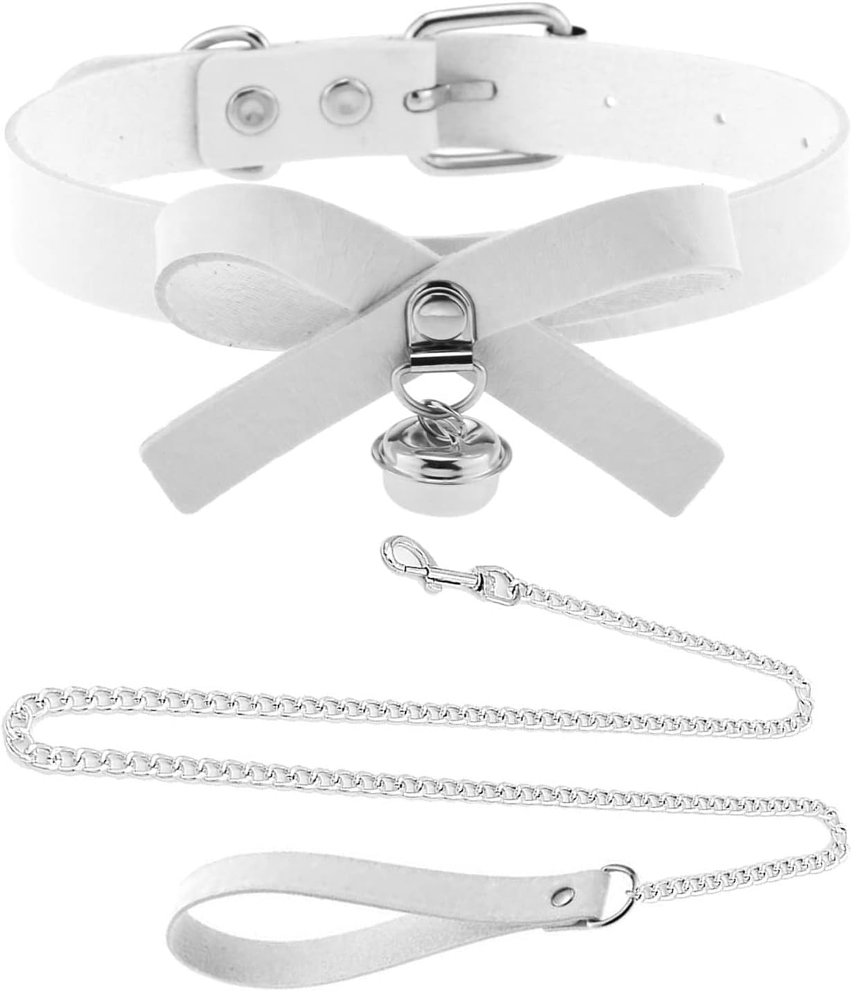 Gothic Hauling Chain Leather Choker Collar for Men Women