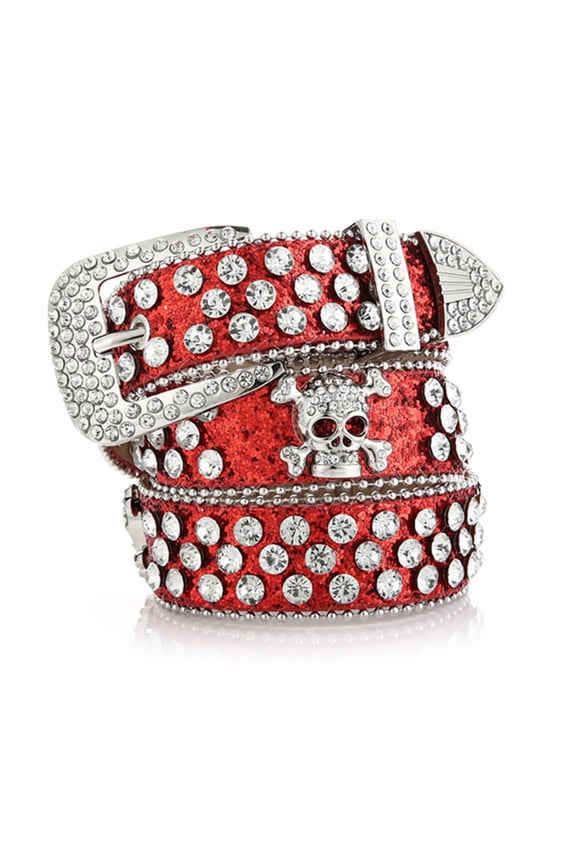 Gothic Head Skull Bone Buckle Belt for Dress Waist Belt Shinning Rhinestone Buckle Wide Waist Belt Ladies Formal Coat