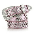 thumbnail image 1 of Gothic Head Skull Bone Buckle Belt for Dress Waist Belt Shinning Rhinestone Buckle Wide Waist Belt Ladies Formal Coat, 1 of 6