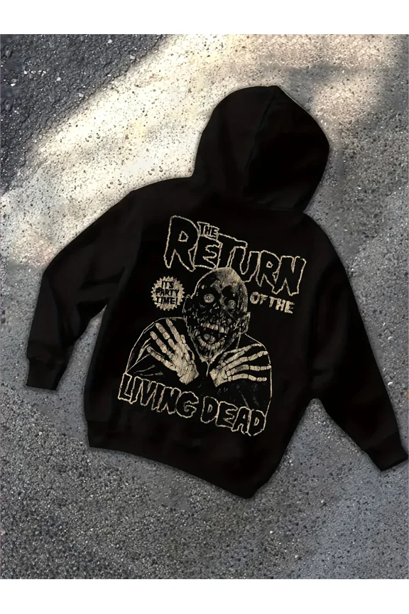 Gothic Heavy Metal Graphic Streetwear Pullover Hoodie Shirt for Men & Women, up to Size 5XL