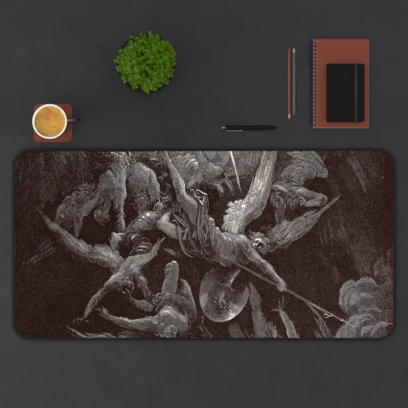 Gothic Hell Desk Mat, Gustave Dore Mouse Pad, Keyboard Mat, Hell Desk Mat For Office, Gift For Gamer