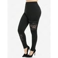 thumbnail image 1 of Gothic High Waist Skull Lace Panel Studded Pants, 1 of 4
