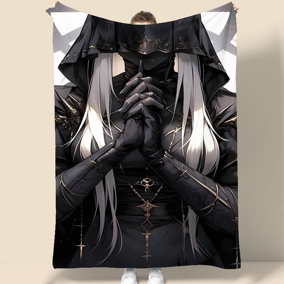 Gothic Hooded Figure Wall Tapestry 70.07 x 90.55 inches Dark Fantasy Art for Home Decor