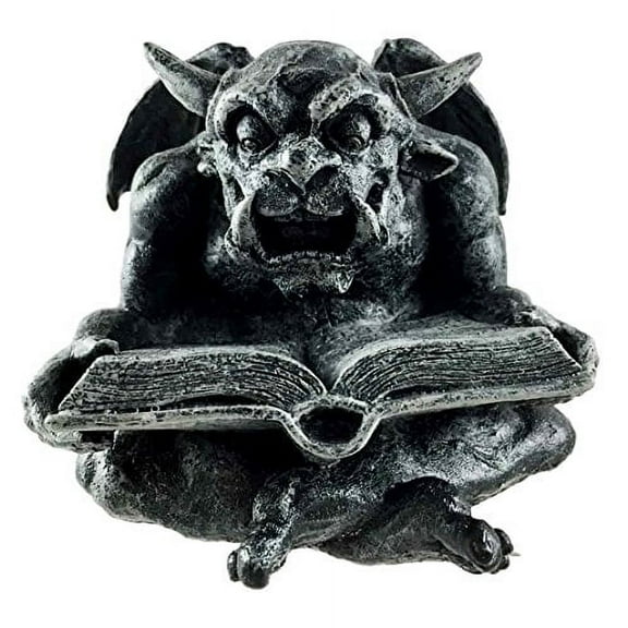 Gothic Horned Spell Reading Gargoyle Ward Figurine Sculpture Scholar Bibliography Nerd