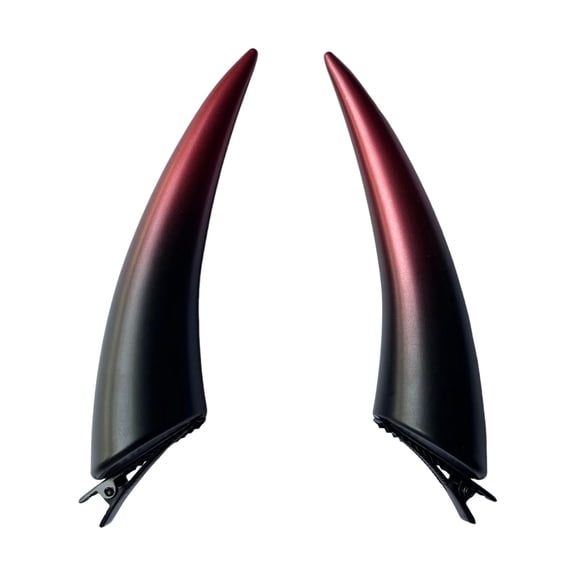 Gothic Horns Hair Clip Set for Women Unique Dark Hairpins Edge Accessory Halloween Party Hairstyle Decoration 2PCS