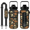 thumbnail image 1 of Gothic Horror 64oz Large Capacity Water Bottle - Skeleton & Spider Design with Storage Pockets for Cards & Phone, 1 of 6
