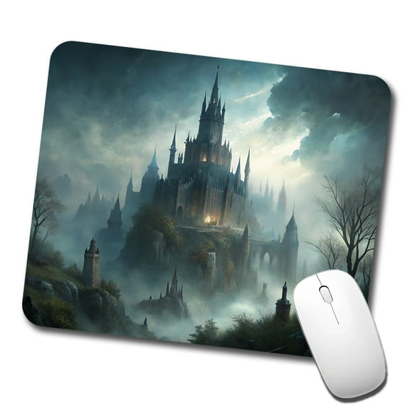 Gothic Horror Castle Mouse Pad Low Profile Gaming Mat