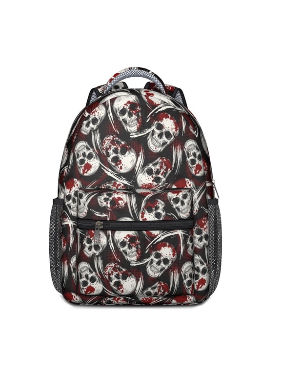 Gothic Horror Print School Backpack - Lightweight & Durable with Ergonomic Design for Commuters & Students