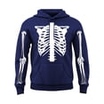 thumbnail image 1 of Gothic Skeleton Skeletal Print Hooded Pullover, Unisex Long Sleeve Sweatshirt for Halloween Trick or Treat & Themed Event, 1 of 4