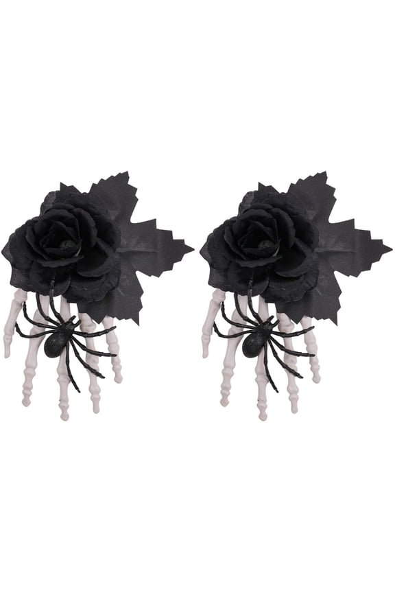 Gothic Horror Theme Barrette Bone Claw Spiders Skull Hair Decoration For Halloween