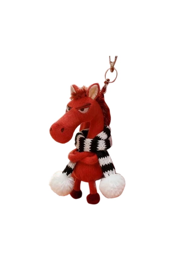 Gothic Horse Pendant - Bag Charm, Keychain, Plush Toy, Doll Figurine, Ornament, Dark Aesthetic Gift, Gothic Decor, Emo Style Accessory for Teens and Adults,A