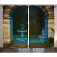 thumbnail image 1 of Ambesonne Gothic Curtains 2 Panel Set, Dark Forest, 108" x 90", Blue Grey Green, 1 of 3