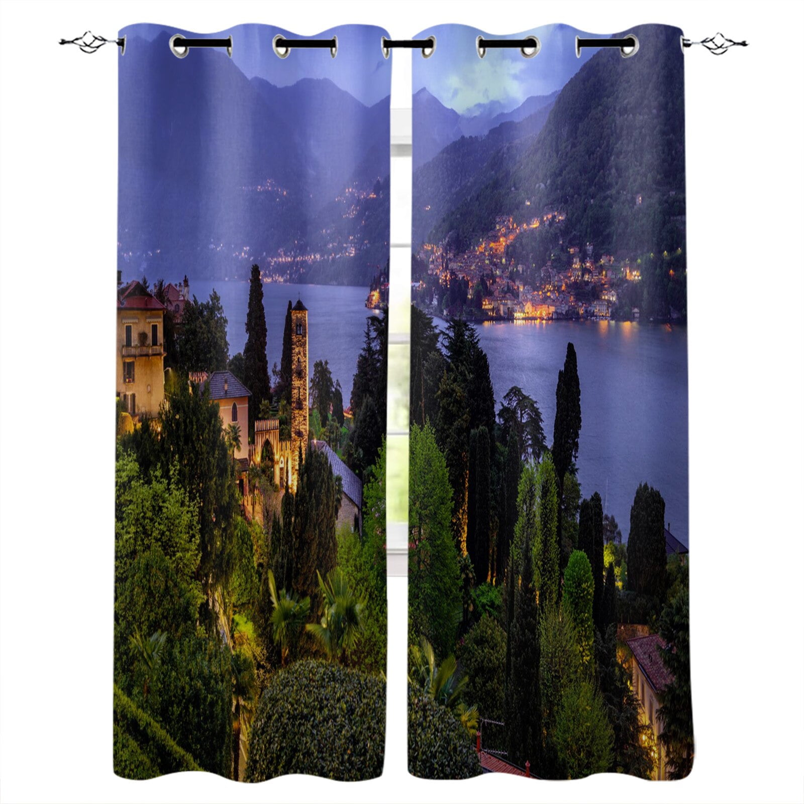 Gothic House Decor Curtains Ancient Passage with Stairways Secret