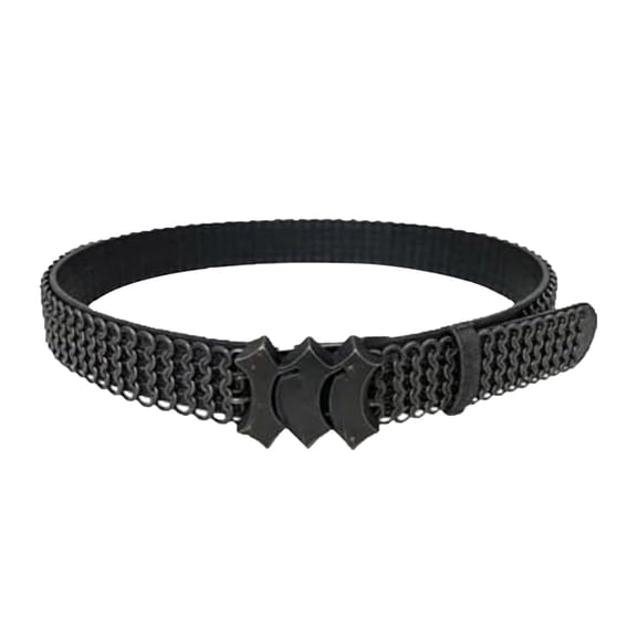 Gothic Industrial Chainmail Belt Hand Assembled Steel Belt Adjustable Hook Closure Unisex For Jeans Pants Belts Outfits