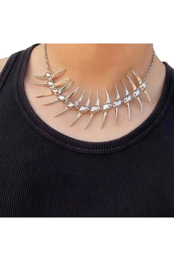 Gothic Inspired Adjustable Thorn Necklace Modern Jewelry Gift For Women Men Trendy Look