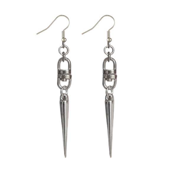 Gothic Inspired Earrings with Spiky Design and Moon Star Details Punk Accessory
