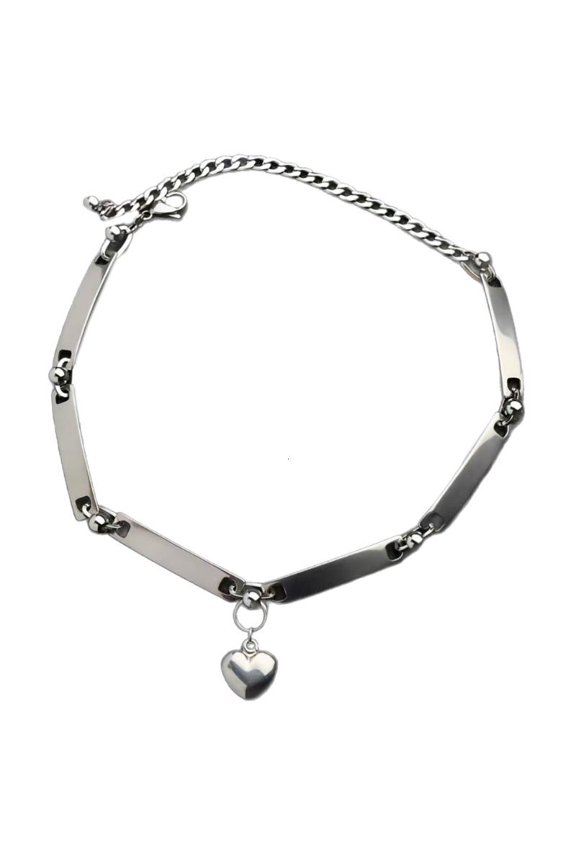 Gothic Inspired Heart Pendant Necklace Stainless Steel Chain Jewelry For Women Punk Style Gift Edgy Everyday Accessory