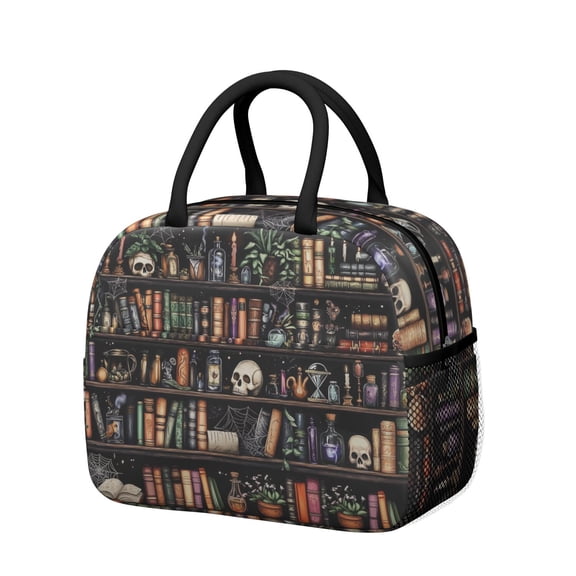 Gothic Insulated Lunch Tote - Celestial Moon & Star Thermal Lunch Bag, Waterproof & Leakproof for Office, School, Dark Aesthetic Reusable Lunch Box with Outer Storage