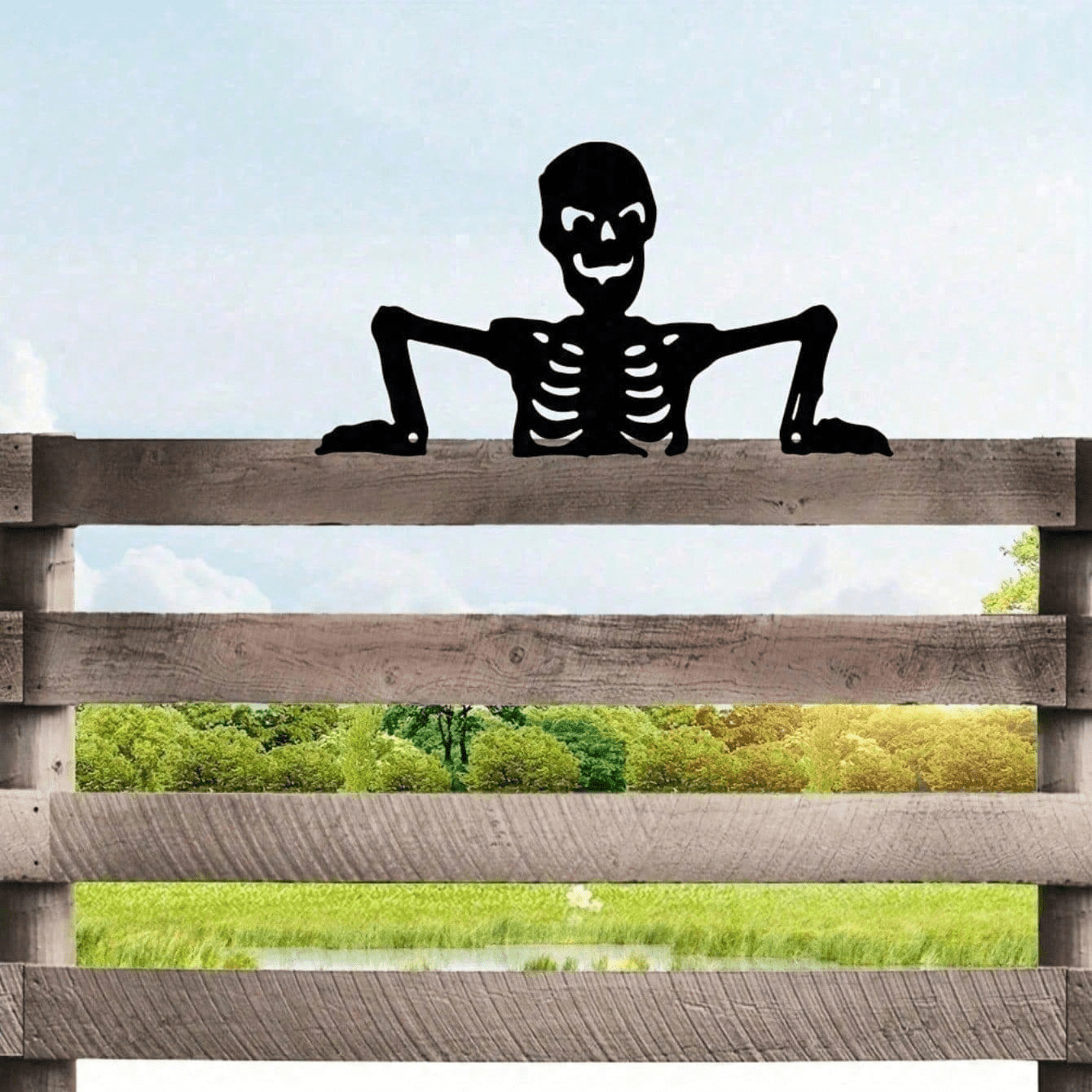 Gothic Iron Skull Silhouette Wall Plaque for Indoor Outdoor Halloween Decor