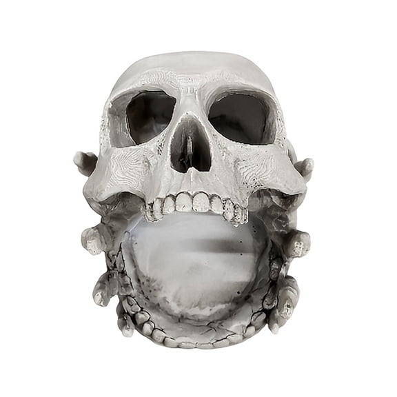 Gothic Jewelry Holder Skull Resin Desktop Organizer Halloween Decoration Unique Sculpture for Home Bedroom Vanity Shelf