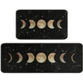 thumbnail image 1 of Gothic Kitchen Floor Mat Set of 2, Moon Rug with Rubber Backing, Non-Slip Washable Goth Rug for Kitchen Sink, Laundry Room, Gothic Kitchen Decor, Black Kitchen Mat 17x30 +17+47Inch, 1 of 6