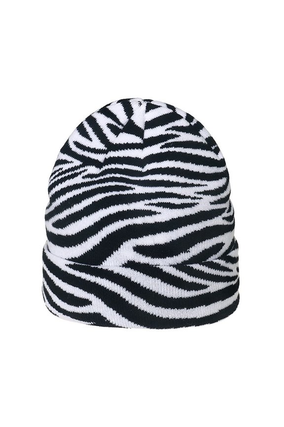Gothic Knitted Beanie Hat Halloween Cheetah Unisex Hat Cow Pattern Costume