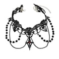 thumbnail image 1 of Gothic Lace Choker Necklace for Women Vintage Goth Rose Necklace Halloween Party Charm Jewelry C 42cm, 1 of 8