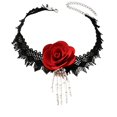 thumbnail image 1 of Gothic Lace Choker Necklace for Women Vintage Goth Rose Necklace Halloween Party Charm Jewelry D 40.5cm, 1 of 9