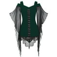 thumbnail image 1 of Shwomsmer Womens T Shirts Women Gothic Lace Insert Sleeve T-shirt Plus Size Tops Stripes Tee, 1 of 4
