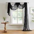thumbnail image 1 of Gothic Black Lace Window Scarf for Goth Decor or Victorian Décor. LEA SC Black 144, 1 of 3