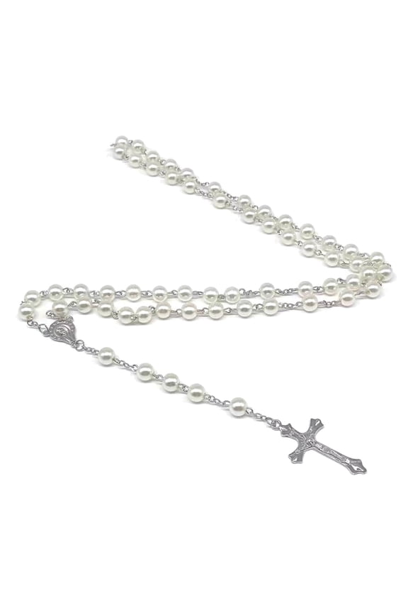 Gothic Large Crosess Choker Vintage Black/White Beaded Chains Jewelry Necklace