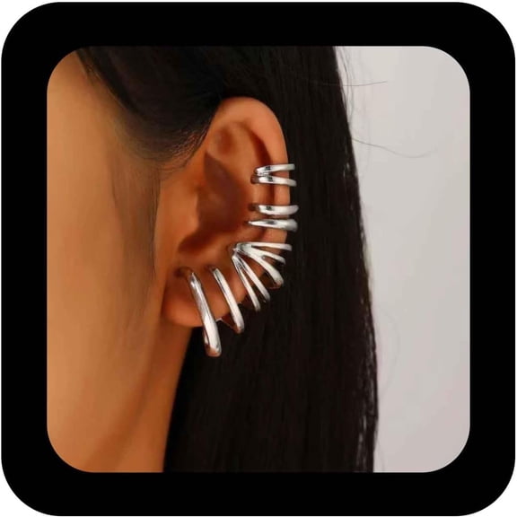 Gothic Large Wrap Cuff Earring Gold Metal Ear Climber Crawler Earring Exaggerated Polished Ear Claw Earring Punk Left Earring Jewelry for Women