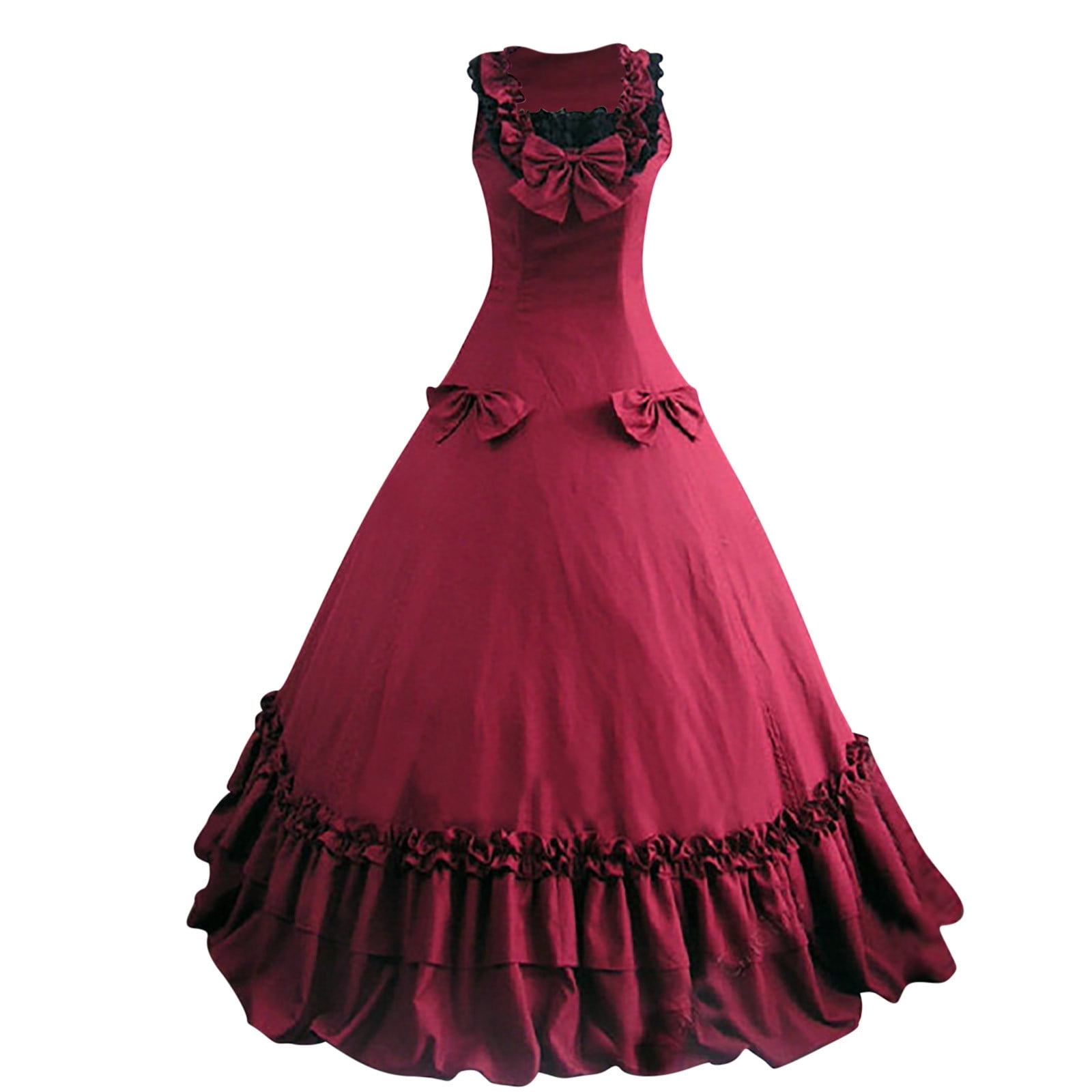 Gothic Lolita Dresses A-Line Vintage Punk Dress Medieval Long Dress