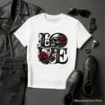 thumbnail image 1 of Gothic Love Skull Roses T-Shirt, Dark Valentine Romance Tee, 1 of 5