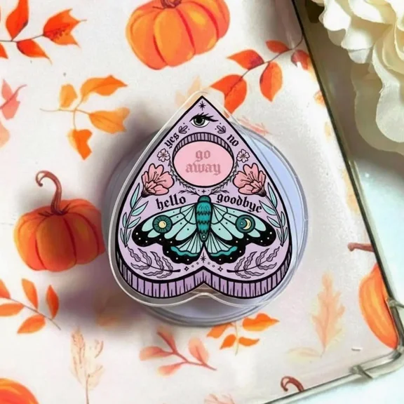 Gothic Luna Moth Planchette Phone Grip, Go Away Funny Introvert Gift