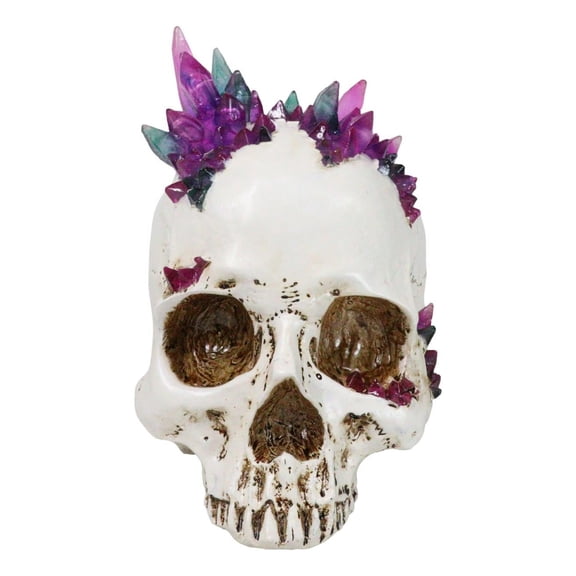 Gothic Macabre Spiky Two Tones Crystal Cavern Mine Cranium Skull Figurine