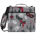 thumbnail image 1 of Gothic Masquerade Printed Zipper Binder with Handle&Shoulder Strap 2 inch 3 Ring 500+300 Sheet Capacity File Folder Organizer, 1 of 8
