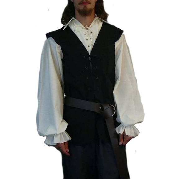 Gothic Men Pirate Renaissance Waistcoat Vintage Bandage Medieval Sleeveless Vest