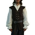 thumbnail image 1 of Gothic Men Pirate Renaissance Waistcoat Vintage Bandage Medieval Sleeveless Vest, 1 of 7