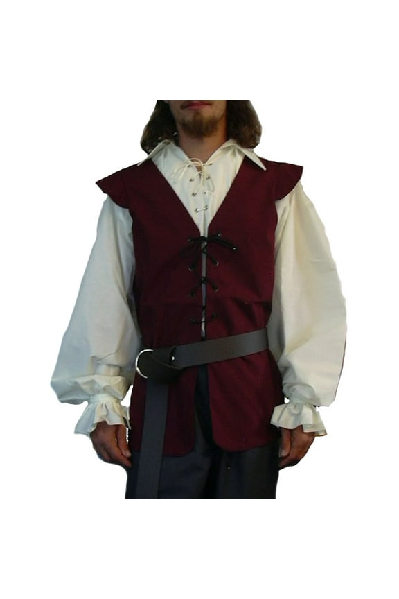 Gothic Men Pirate Renaissance Waistcoat Vintage Bandage Medieval Sleeveless Vest